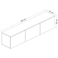 Mobile Porta tv Bianco Marrone Rovere 3 Ripiani Un'anta 30x150x50h cm, con Piedini - Ardmore