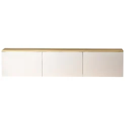 Mobile Porta tv Bianco Marrone Rovere 3 Ripiani Un'anta 30x150x50h cm, con Piedini - Ardmore