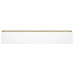 Mobile Porta tv Bianco Marrone Rovere Nodi un Ripiano 2 Ante 35x180x29h cm, 2 Vani - Bigfork
