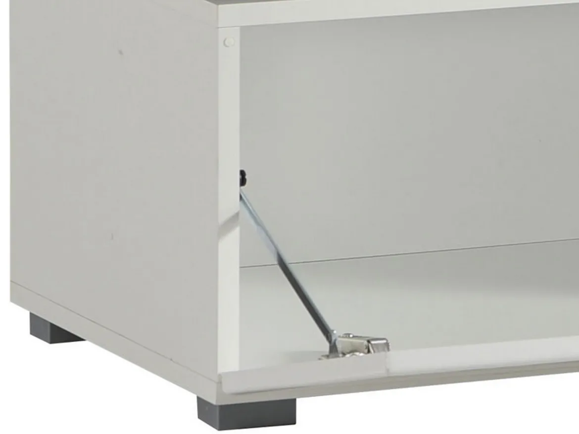 Mobile Porta tv Bianco Nero Antracite 6 Ripiani Un'anta 170x41.5x46.5h cm, Dettaglio Geometrico, Ripiano in Vetro - Induno