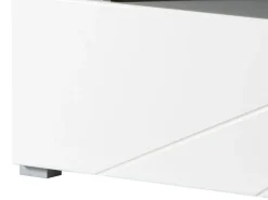 Mobile Porta tv Bianco Nero Antracite 6 Ripiani Un'anta 170x41.5x46.5h cm, Dettaglio Geometrico, Ripiano in Vetro - Induno