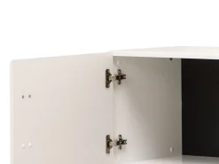 Mobile Porta tv Bianco Nero un Ripiano 2 Ante 170x41.5x41.5h cm, Ripiano in Vetro - Furci