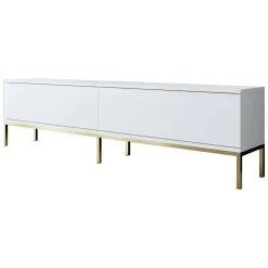 Mobile Porta tv Bianco oro Cassetti un Ripiano 180x30x47h cm, 2 Ante - Espero