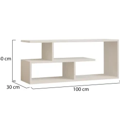Mobile Porta tv Bianco 2 Ripiani 4 Vani 100x30x40h cm, Peso Supportato 40 kg - Foglizzo