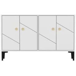 Mobile Porta tv Bianco 2 Ripiani Apertura Battente 120x30x75h cm, 4 Ante - Cervai