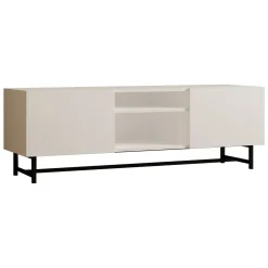 Mobile Porta tv Bianco 3 Ripiani Apertura Battente 150x37x50h cm, 2 Ante - Nicolao