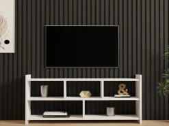 Mobile Porta tv Bianco 5 Ripiani 5 Vani 118x28x55h cm, Peso Supportato 40 kg - Loreglia
