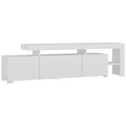 Mobile Porta tv Bianco un Ripiano 3 Ante 192x37x53h cm, Luci led Incluse - Trasacco
