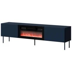 Mobile Porta tv blu un Ripiano 2 Ante 200x42x57h cm, con Piedini in Metallo - Cesara