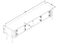 Mobile porta TV Brembana, 190x40 h50 cm, Bianco
