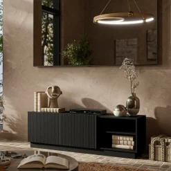 Mobile porta TV Finita, 150x40 h48 cm, Nero