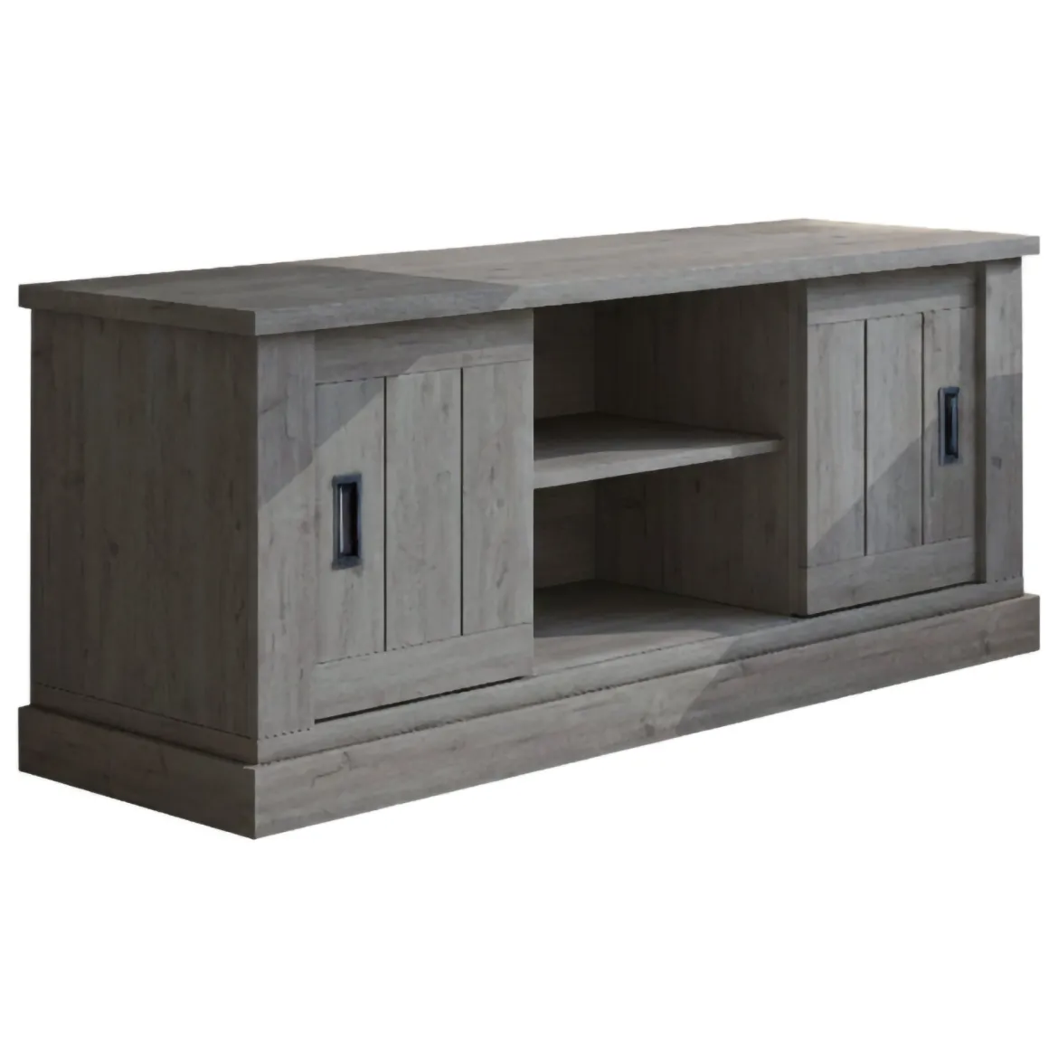 Mobile Porta tv Grigio Rovere Grigio un Ripiano 2 Ante 45x46x60h cm, 4 Vani - Mesola