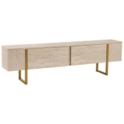 Mobile porta TV Lilith, 180x30 h50 cm, Beige e Oro