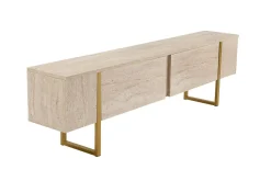 Mobile porta TV Lilith, 180x30 h50 cm, Beige e Oro