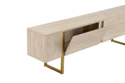 Mobile porta TV Lilith, 180x30 h50 cm, Beige e Oro