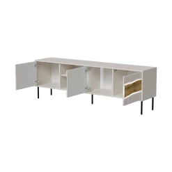 Mobile porta TV Luvinate, 190x40 h62 cm, Beige e Rovere Nodi
