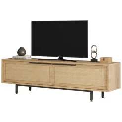 Mobile Porta tv Marrone Noce Marrone Quercia Apertura a Ribalta 2 Ante 160x35.5x45.1h cm, 2 Vani - Moimacco