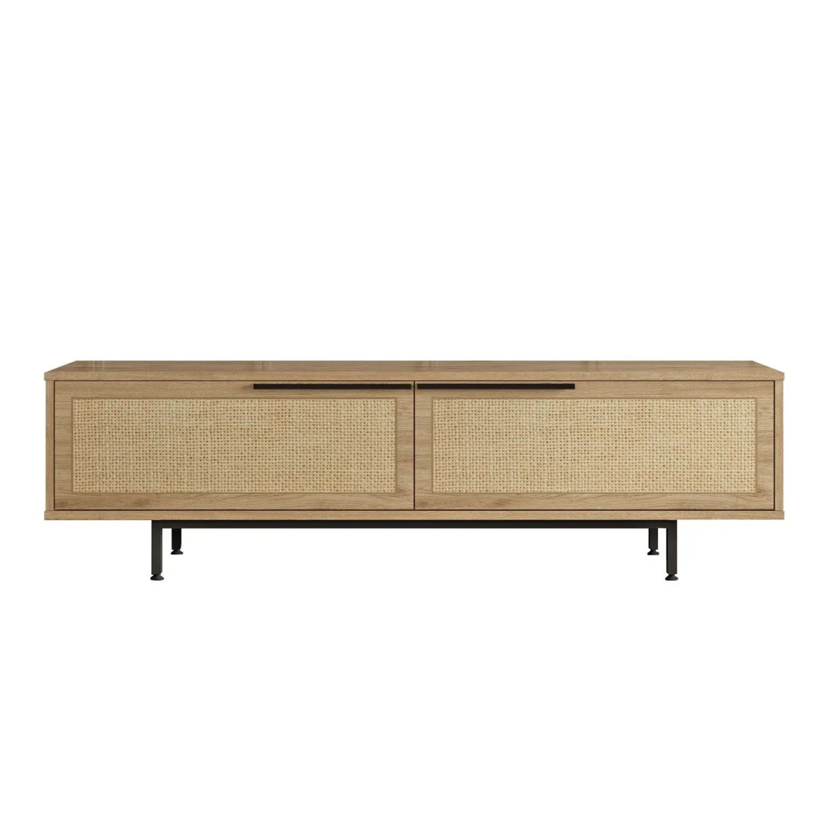 Mobile Porta tv Marrone Noce Marrone Quercia Apertura a Ribalta 2 Ante 160x35.5x45.1h cm, 2 Vani - Moimacco