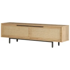 Mobile Porta tv Marrone Noce Marrone Quercia Apertura a Ribalta 2 Ante 160x35.5x45.1h cm, 2 Vani - Moimacco