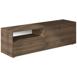 Mobile Porta tv Marrone Noce 2 Ripiani Apertura a Ribalta 160x27x33h cm, Un'anta - Caraglio