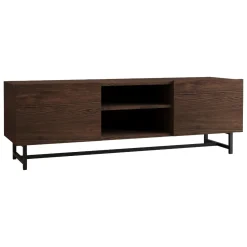 Mobile Porta tv Marrone Noce 3 Ripiani 2 Ante 150x41x50h cm, 6 Vani - Monno