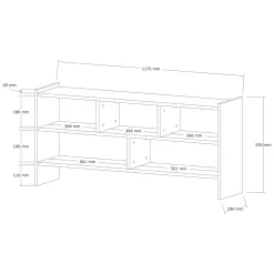 Mobile Porta tv Marrone Noce 5 Ripiani 5 Vani 118x28x55h cm, Peso Supportato 40 kg - Loreglia