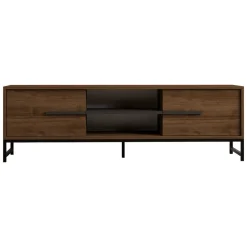 Mobile Porta tv Marrone Noce un Ripiano 2 Ante 160x40x50h cm, 4 Vani - Cinaglio