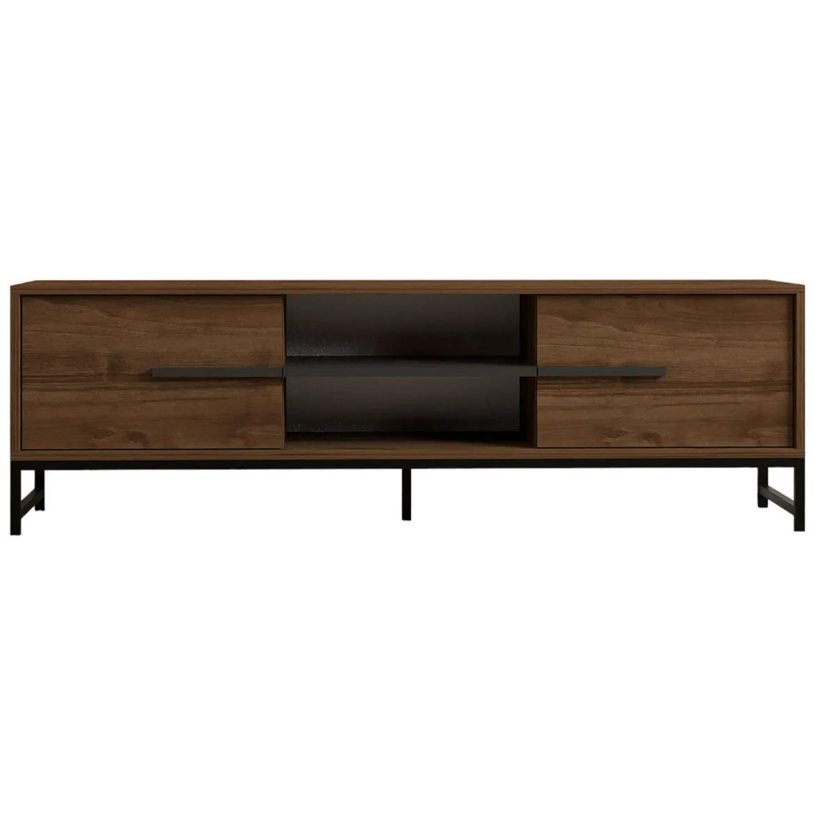 Mobile Porta tv Marrone Noce un Ripiano 2 Ante 160x40x50h cm, 4 Vani - Cinaglio