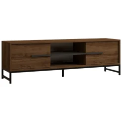 Mobile Porta tv Marrone Noce un Ripiano 2 Ante 160x40x50h cm, 4 Vani - Cinaglio