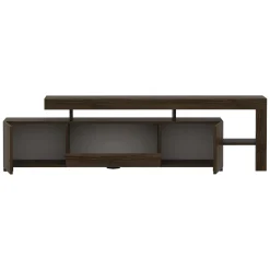 Mobile Porta tv Marrone Noce un Ripiano Apertura Battente, a Ribalta 192x37x53h cm, 3 Ante - Trasacco