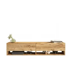 Mobile Porta tv Marrone Quercia 3 Ripiani Apertura Maniglia 182x44x63h cm, 6 Vani - Vergonte