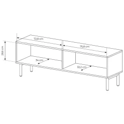 Mobile Porta tv Marrone Rovere 2 Ripiani 2 Ante 180x47x35h cm, 4 Vani - Cantoira
