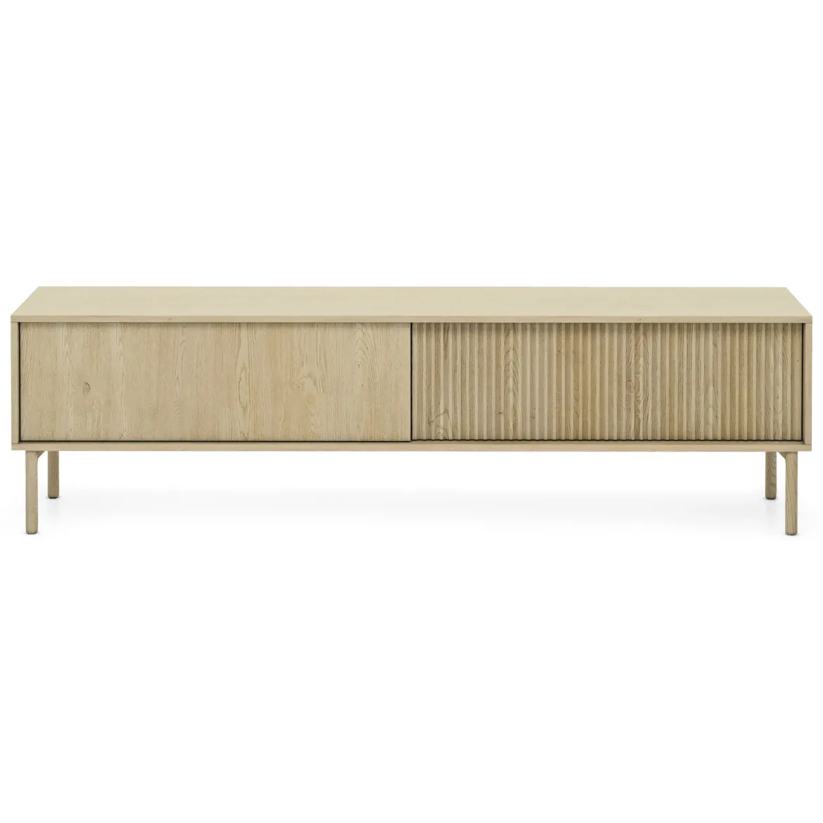 Mobile Porta tv Marrone Rovere 2 Ripiani 4 Vani 100x30x40h cm, Peso Supportato 40 kg - Foglizzo