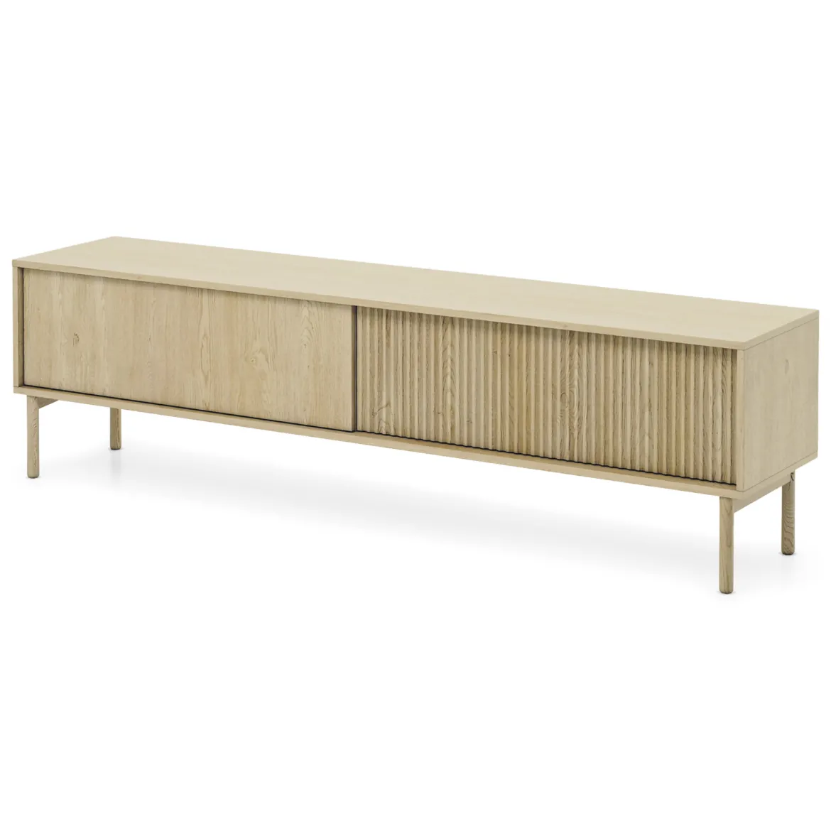 Mobile Porta tv Marrone Rovere 2 Ripiani 4 Vani 100x30x40h cm, Peso Supportato 40 kg - Foglizzo