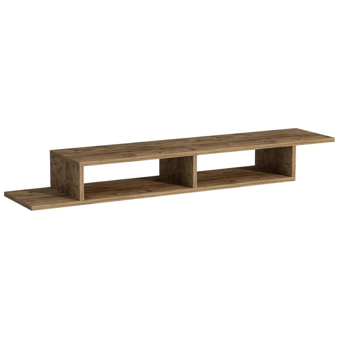 Mobile Porta tv Marrone Rovere 3 Cassetti un Ripiano 200x34x28h cm, 3 Vani - Kahate