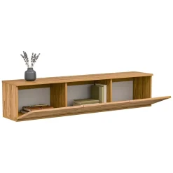 Mobile Porta tv Marrone Rovere 3 Vani 3 Ante 160x32x35h cm, Apertura a Ribalta - Surrigone