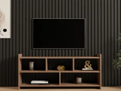 Mobile Porta tv Marrone Rovere Beige Cassetti 3 Ripiani 185x40x60h cm, 3 Ante - Serrata