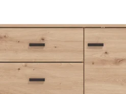 Mobile Porta tv Marrone Rovere Nodi Nero 2 Cassetti un Ripiano 157x40x52h cm, Apertura Battente, Scorrevole - Caivano