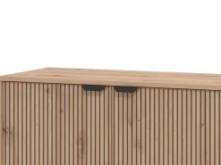 Mobile Porta tv Marrone Rovere Nodi Nero un Cassetto 2 Ripiani 150.5x40x54.5h cm, 2 Ante - Preone