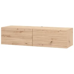 Mobile Porta tv Marrone Rovere Nodi un Ripiano 2 Ante 154x41.5x32h cm, Anta Effetto Rigato - Cedrasco