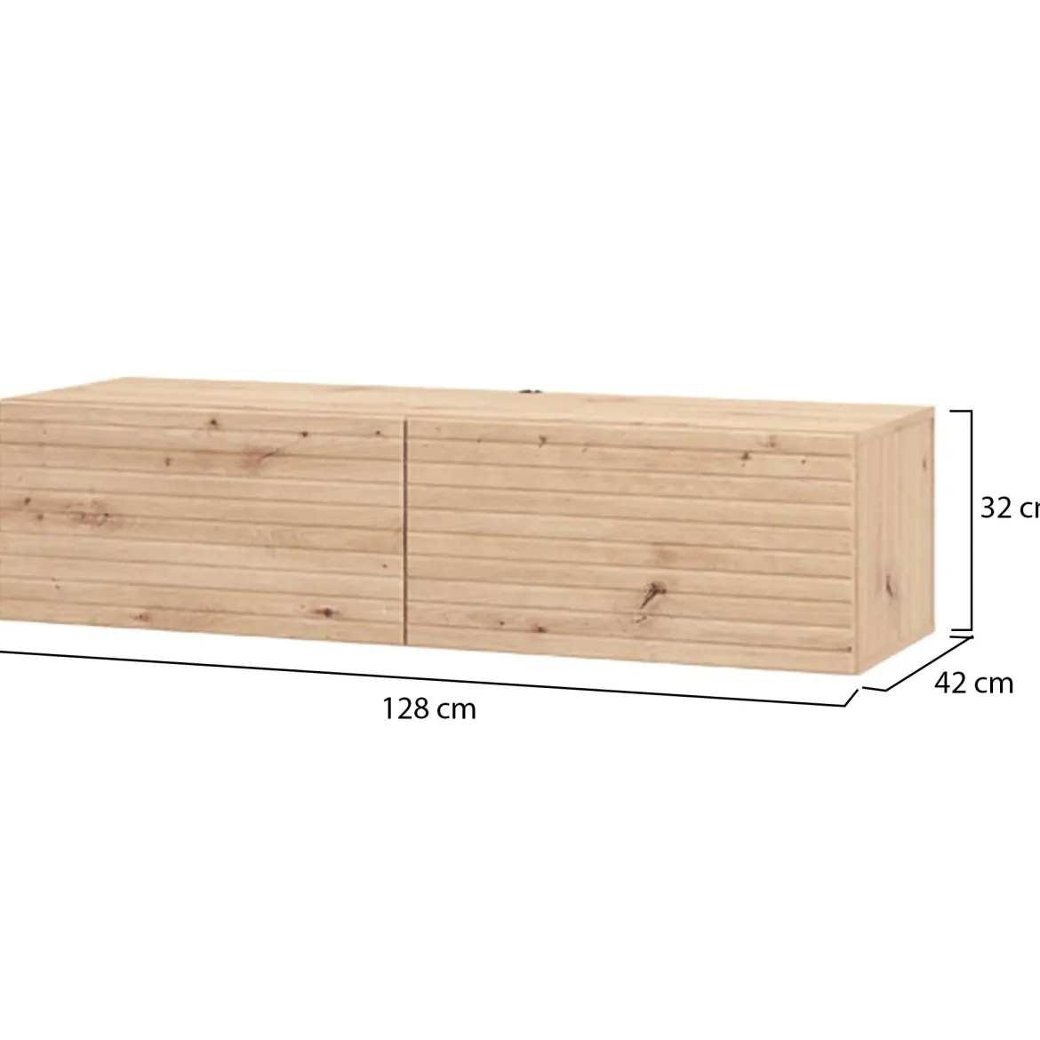 Mobile Porta tv Marrone Rovere Nodi un Ripiano 2 Ante 154x41.5x32h cm, Anta Effetto Rigato - Cedrasco