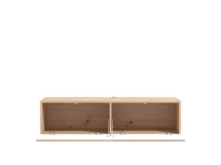 Mobile Porta tv Marrone Rovere Nodi un Ripiano 2 Ante 154x41.5x32h cm, Anta Effetto Rigato - Cedrasco