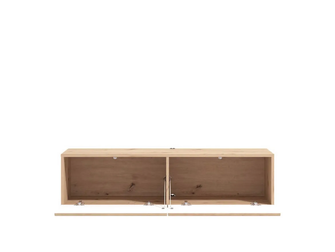 Mobile Porta tv Marrone Rovere Nodi un Ripiano 2 Ante 154x41.5x32h cm, Anta Effetto Rigato - Cedrasco
