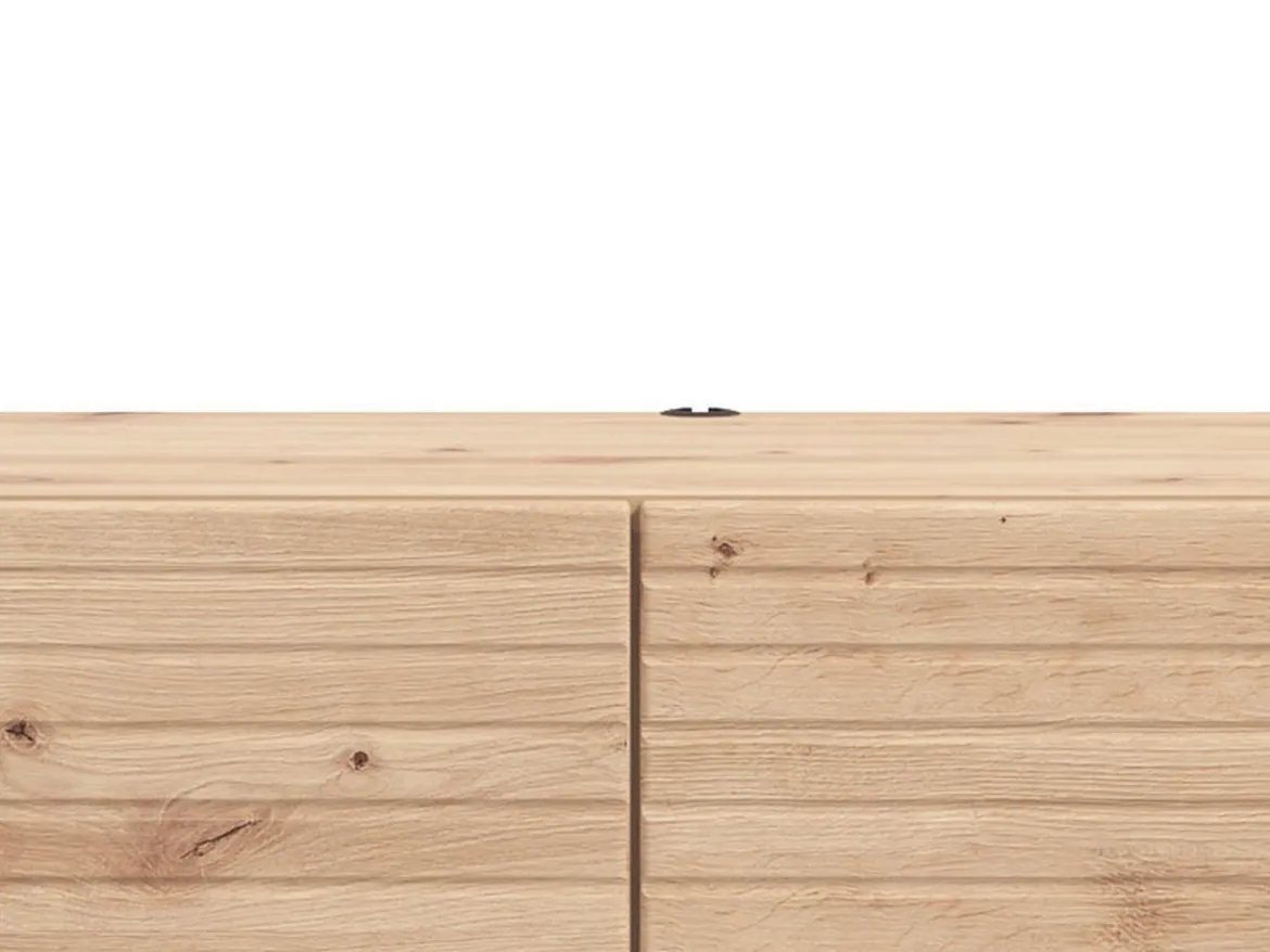Mobile Porta tv Marrone Rovere Nodi un Ripiano 2 Ante 154x41.5x32h cm, Anta Effetto Rigato - Cedrasco