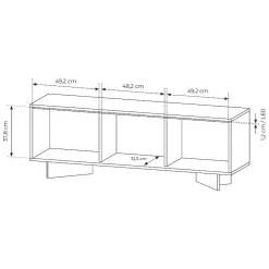 Mobile Porta tv Marrone Rovere un Ripiano 4 Ante 200x38x47h cm, Angoli Arrotondati - Kaleriha