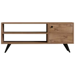 Mobile Porta tv Marrone Rovere un Ripiano Un'anta 120x29x50h cm, 3 Vani - Spinola