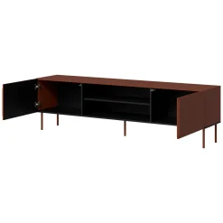 Mobile Porta tv Marrone Terracotta un Ripiano 2 Ante 200x42x60h cm, 4 Vani - Mornago