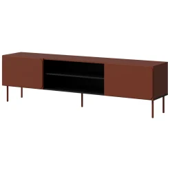 Mobile Porta tv Marrone Terracotta un Ripiano 2 Ante 200x42x60h cm, 4 Vani - Mornago