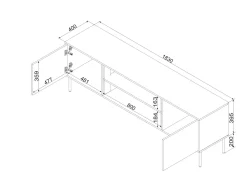 Mobile Porta tv Marrone un Ripiano 2 Ante 180x40x60h cm, Caminetto Incluso - Silvi