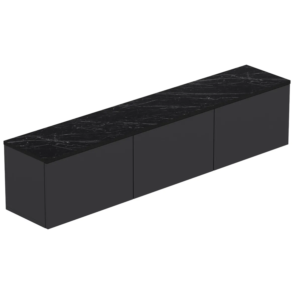 Mobile Porta tv Nero Antracite 3 Vani 3 Ante 160x32x35h cm, Apertura a Ribalta - Surrigone